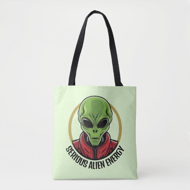 Green Alien Tote Bag (Front)