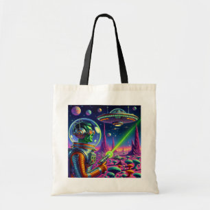 Green Aliens Can't Aim Tote Bag
