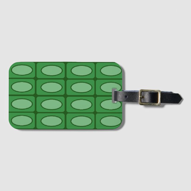 Green alligator skin pattern luggage tag (Front Horizontal)