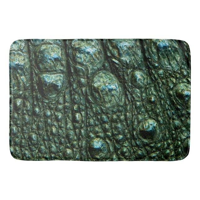 Green Alligator Skin Texture Bath Mat (Front)