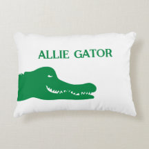 Green Alligator Throw Pillow