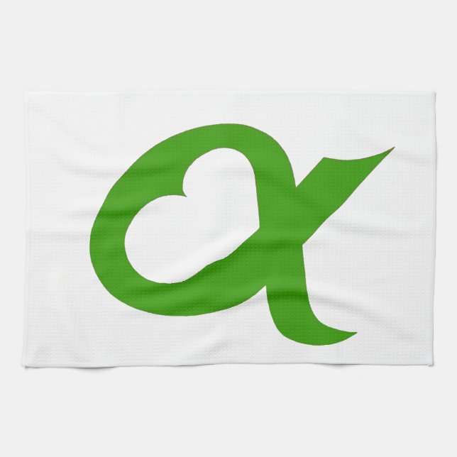 Green Alpheart Kitchen Towel (Horizontal)