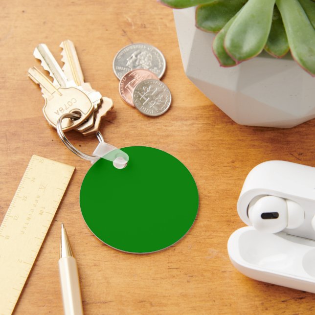 Green Aluminum Circle Keychain (Desk)