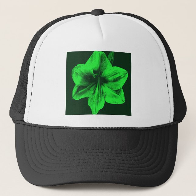 Green Amaryllis Trucker Hat (Front)