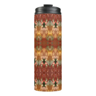 Green & Amber Ikat 3 Thermal Tumbler
