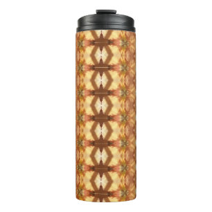 Green & Amber Ikat Zen Thermal Tumbler