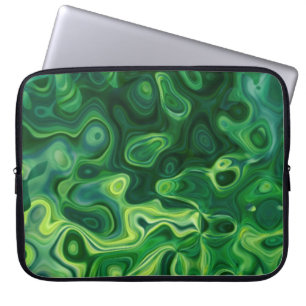 Green Amoeba Pattern Abstract Art Laptop Sleeve