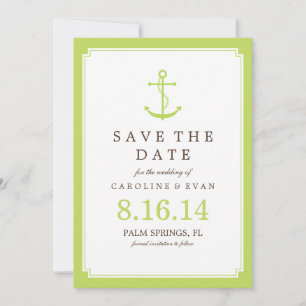Green Anchor Wedding Save the Date