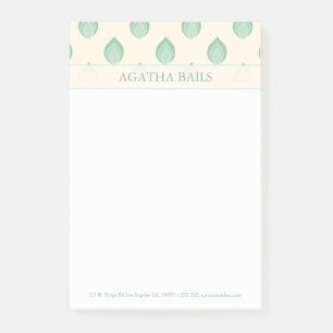 Green And Beige Abstract Flowers Post-it Notes