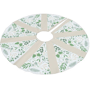 Green and Beige Christmas Tree Skirt Elegant Hol