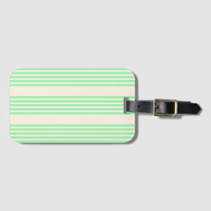 Green and beige five stripes pattern luggage tag