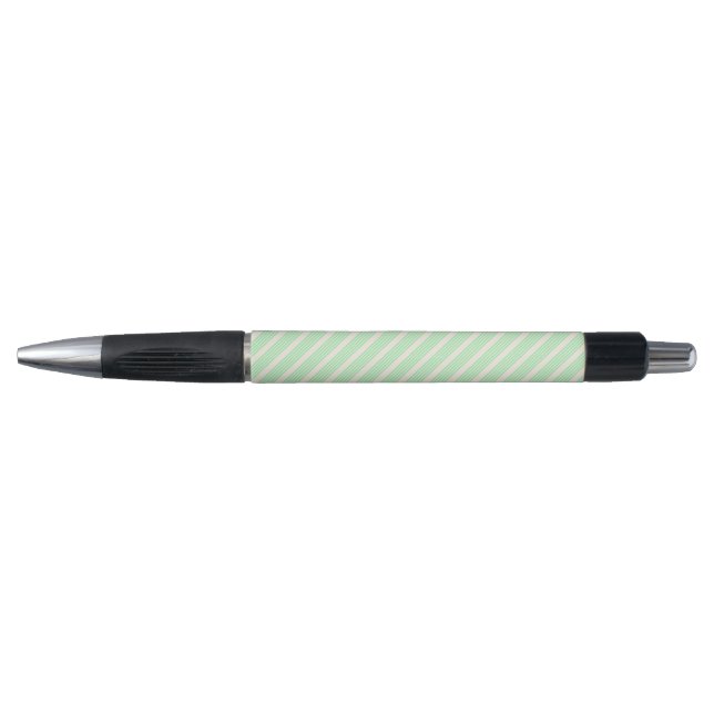 Green and beige five stripes pattern pen (Front)