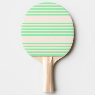 Green and beige five stripes pattern ping pong paddle