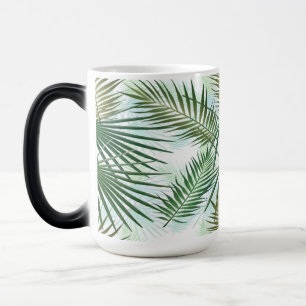 Green and Beige Palm Tropical Leaves Magic Mug