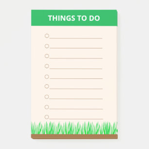 Green and Beige Personalized Things To Do Post-it Notes