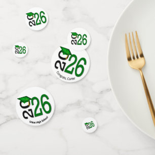 Green and Black 2026 Graduation  Confetti