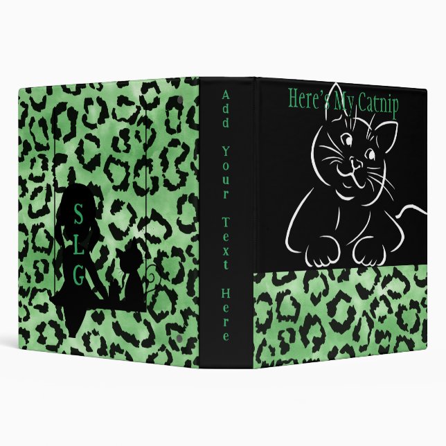 Green and Black Animal Print  Binder (Background)