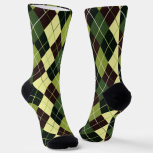 Green And Black Argyle  Socks