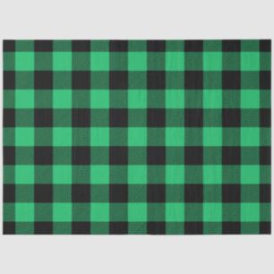 Green and Black Buffalo Check Gingham Holiday   Tissue Paper