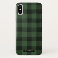Green and Black Buffalo Check Pattern