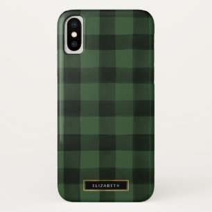 Green and Black Buffalo Check Pattern Case-Mate iPhone Case