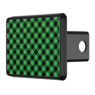 Green and black buffalo plaid design trailer hitch cover
