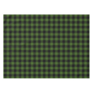 Green and Black Buffalo Plaid Tablecloth