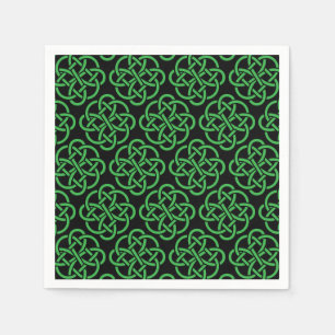 Green and Black Celtic Shield Knot Napkin
