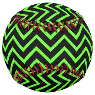 Green and Black Chevron Softball