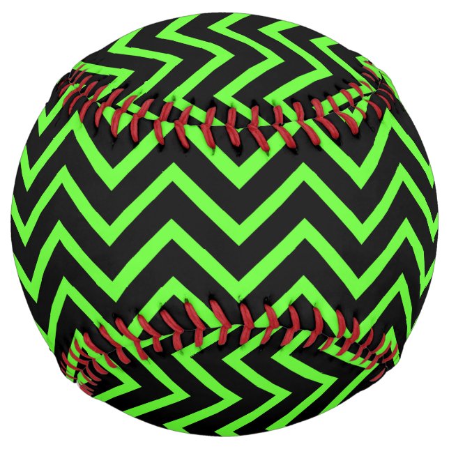 Green and Black Chevron Softball (Front)