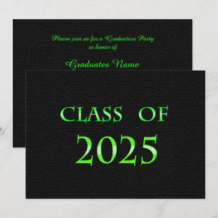 Green and Black Class of 2025 Graduation Party Invitation