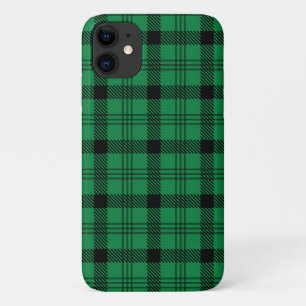 Green and Black Cozy Plaids iPhone 11 Case