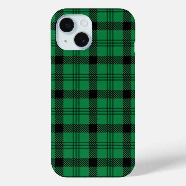 Green and Black Cozy Plaids Case-Mate iPhone Case (Back)