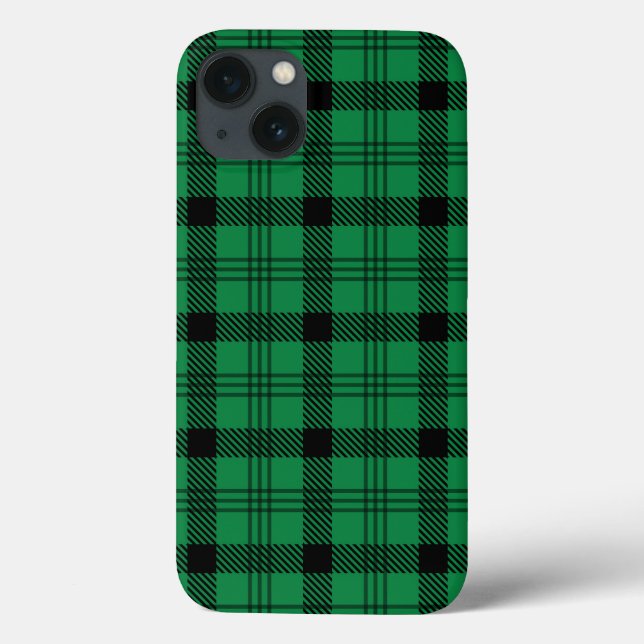 Green and Black Cozy Plaids Case-Mate iPhone Case (Back)