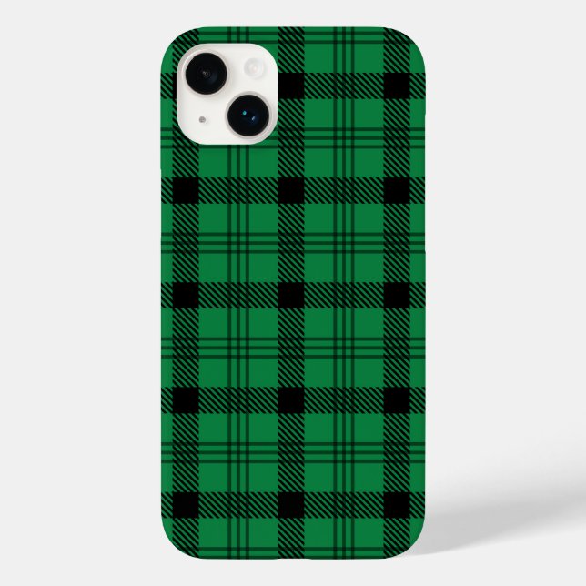 Green and Black Cozy Plaids Case-Mate iPhone Case (Back)