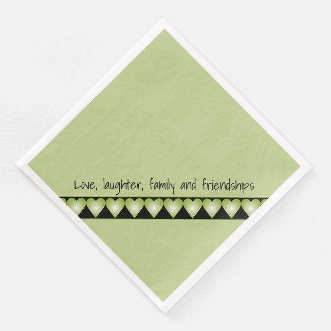 Green And Black Cute Designer Napkin (Corner)