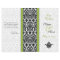 Green and Black Damask Wedding Program