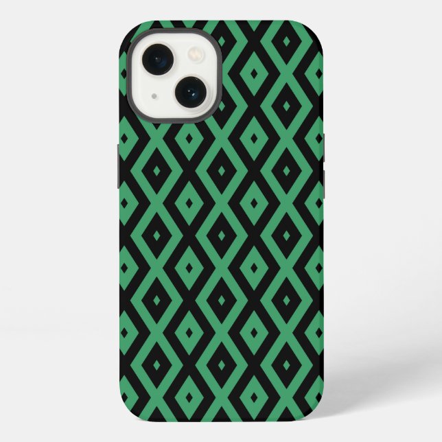 Green and black diamond pattern Case-Mate iPhone c Case (Back)