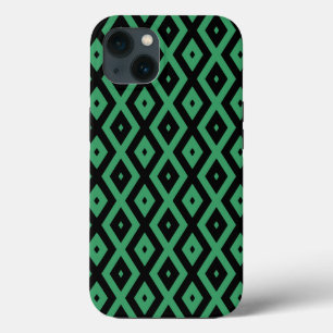 Green and black diamond pattern Case-Mate iPhone c iPhone 13 Case