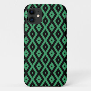 Green and black diamond pattern iPhone 11 case