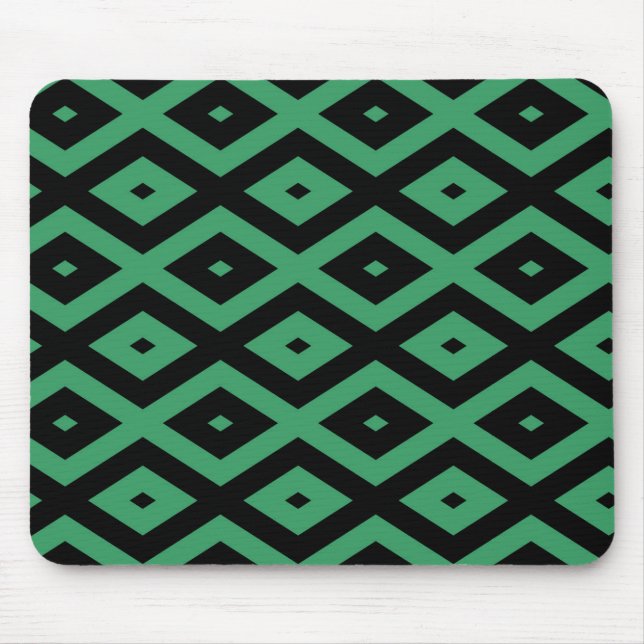 Green and black diamond pattern mouse pad (Front)