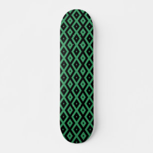 Green and black diamond pattern skateboard