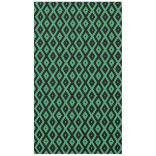 Green and black diamond pattern tablecloth