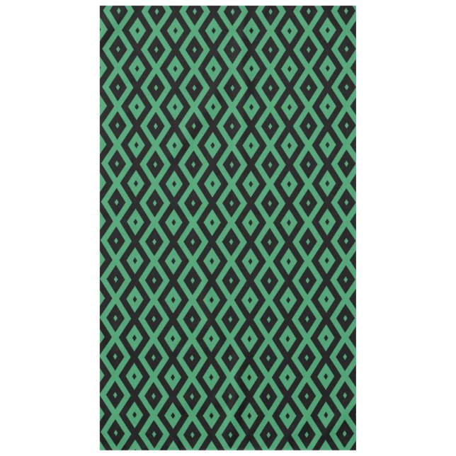 Green and black diamond pattern tablecloth (Front)