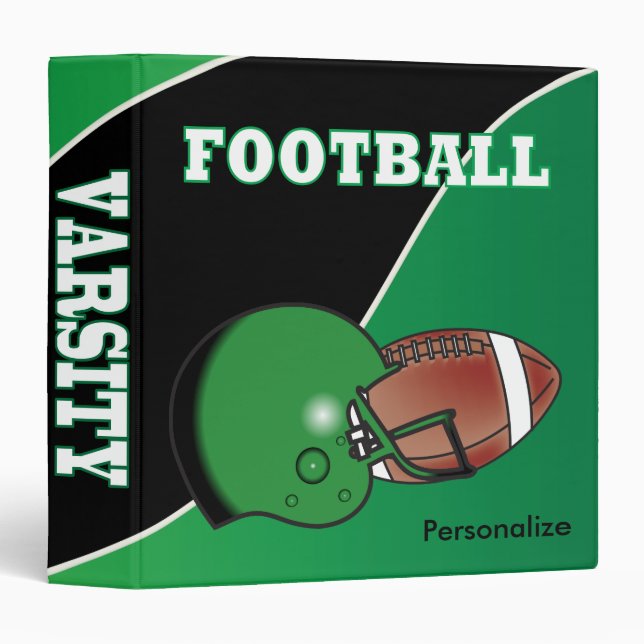 Green and Black Football Design Binder (Front/Spine)