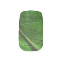 Green and Black Fractal Nail Art Wraps