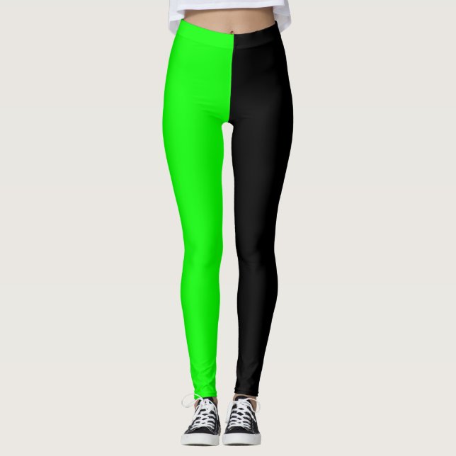 Green and Black Halloween Leggings (Front)