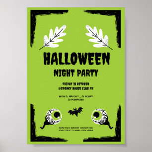 Green and Black Halloween Party,  Halloween Party  Poster