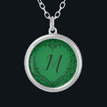 Green and Black Heart Gothic Wedding Elegant Silver Plated Necklace<br><div class="desc">Our beautiful green and black gothic heart design is perfect for your elegant wedding or event!  Perfect for a fall or Spring bridal event.</div>
