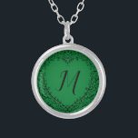 Green and Black Heart Gothic Wedding Elegant Silver Plated Necklace<br><div class="desc">Our beautiful green and black gothic heart design is perfect for your elegant wedding or event!  Perfect for a fall or Spring bridal event.</div>